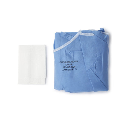 McKesson Non-Reinforced Surgical Gown with Towel Large Blue Sterile AAMI Level 3 Disposable (1104452_PK)