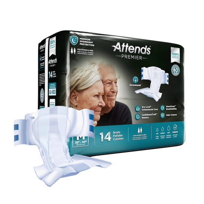 Attends® Premier Unisex Adult Incontinence Brief Medium Disposable Heavy Absorbency (1128073_CS)