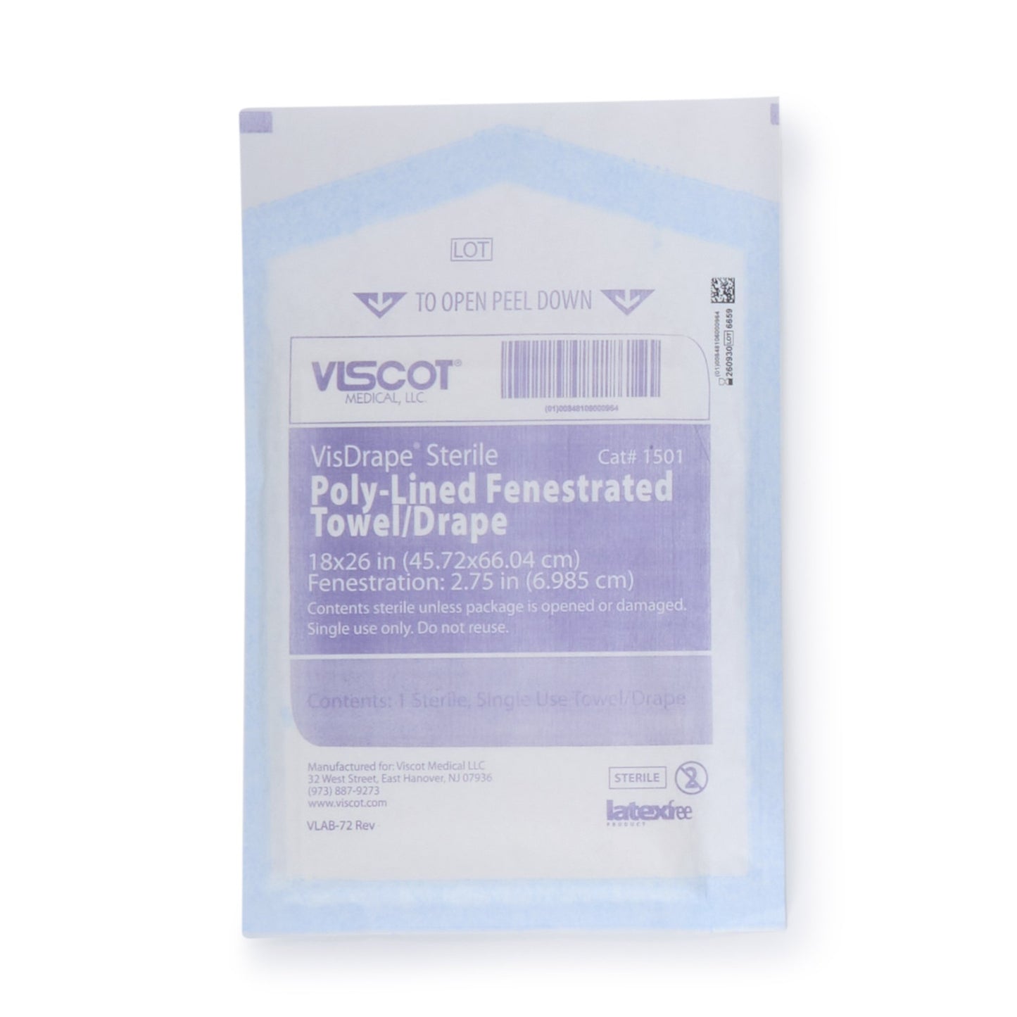 VisDrape® General Purpose Drape Poly Lined Towel Drape 18 W X 26 L Inch Sterile (339916_BX)