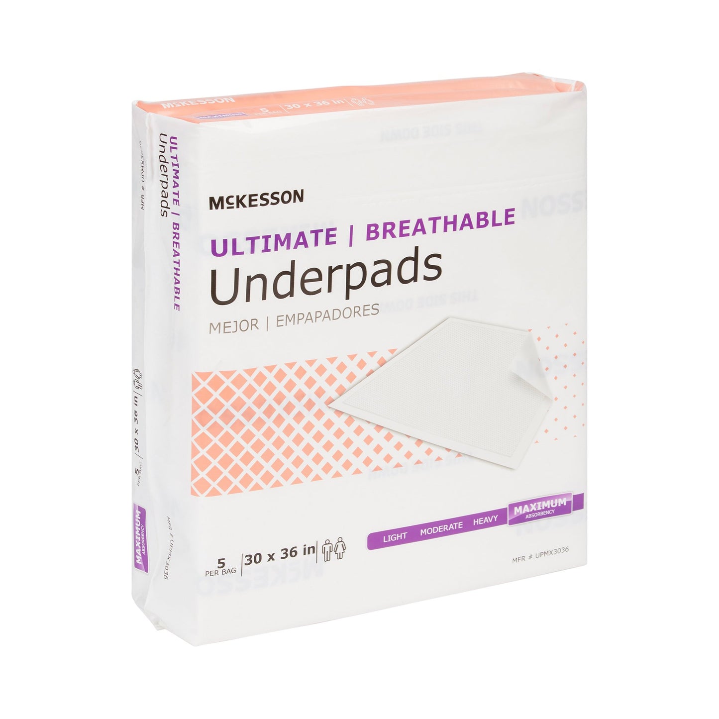 McKesson Ultimate Breathable Disposable Underpad 30 X 36 Inch Fluff / Polymer Heavy Absorbency (1075429_CS)