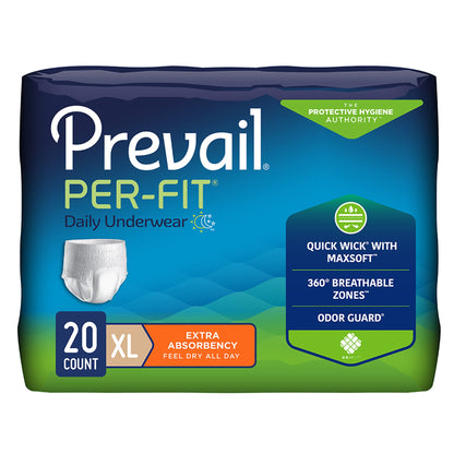 Prevail® Per-Fit® Extra Unisex Adult Absorbent Underwear Pull On with Tear Away Seams X-Large Disposable Heavy Absorbency (1243752_PK)