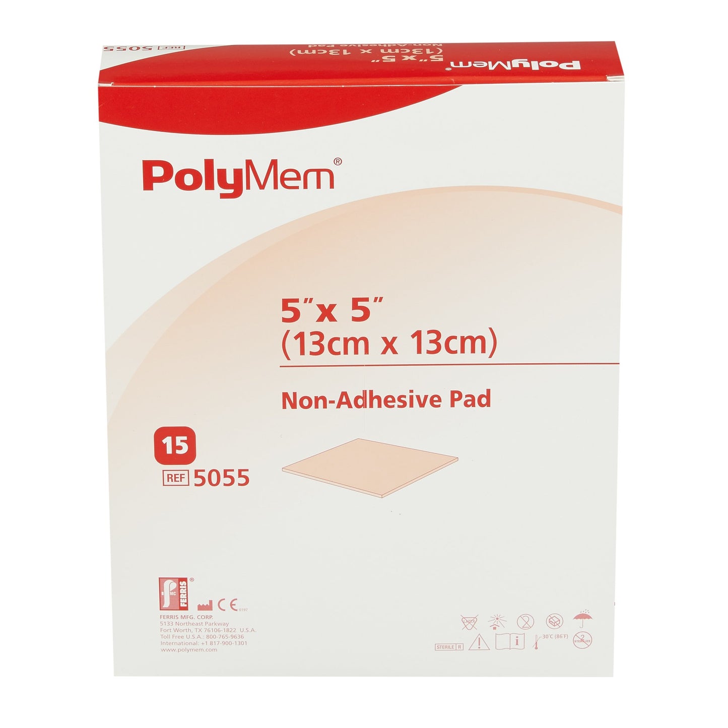 PolyMem® Foam Dressing 5 X 5 Inch Without Border Film Backing Nonadhesive Square Sterile (258751_EA)