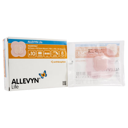 Allevyn Life Foam Dressing 4 X 4 Inch With Border Film Backing Silicone Gel Adhesive Quadrilobe Sterile (834478_CS)