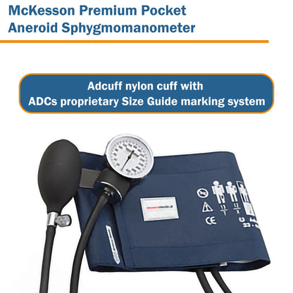 McKesson Premium Aneroid Sphygmomanometer Unit Adult Cuff Nylon Cuff 23 - 40 cm Pocket Aneroid (1067616_CS)