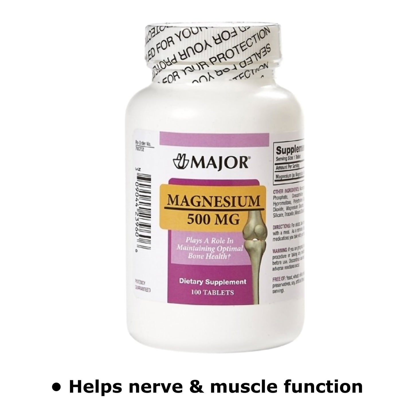 Major® Mineral Supplement Magnesium Oxide 500 mg Strength Tablet 100 per Bottle (875536_EA)