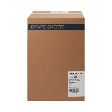 McKesson Stretcher Sheet Flat 40 W X 72 L Inch Blue 50% Cellulose Tissue / 50% Polyethylene Film Disposable (149173_CS)