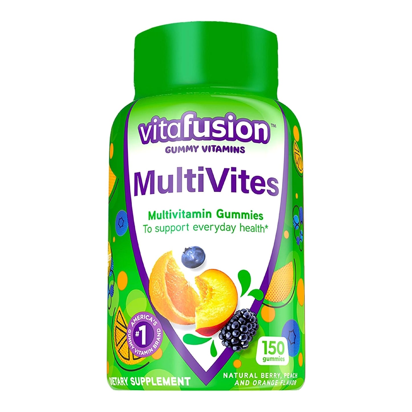 Vitafusion® MultiVites® Multivitamin Supplement Vitamin A / Ascorbic Acid / Vitamin D 2,500 IU - 800 IU - 20 mg Strength Gummy 150 per Bottle Assorted Fruit Flavor (830734_BT)