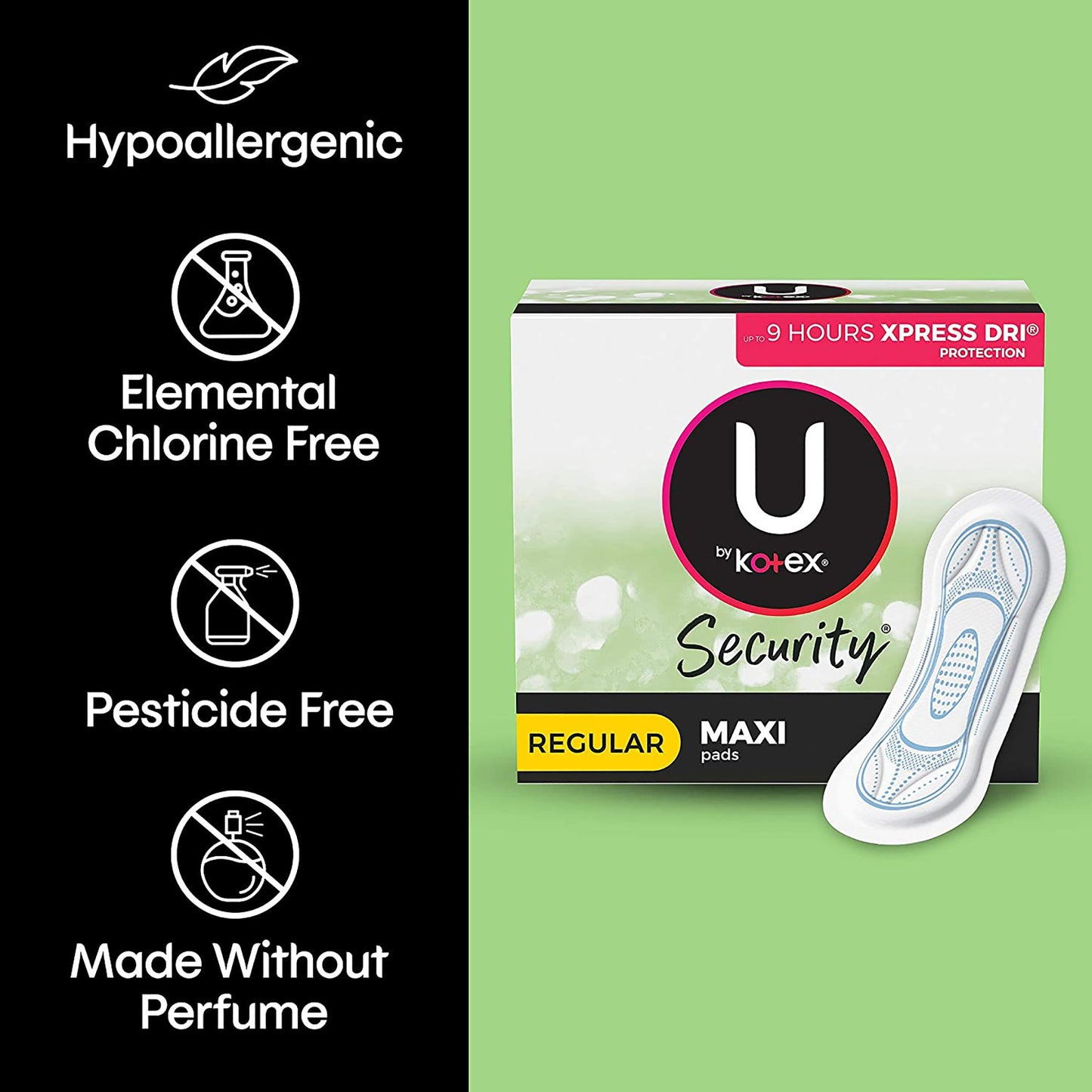 U by Kotex® Security Feminine Pad Maxi Super Absorbency (988496_CS)