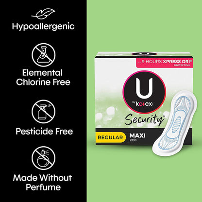 U by Kotex® Security Feminine Pad Maxi Super Absorbency (988496_CS)