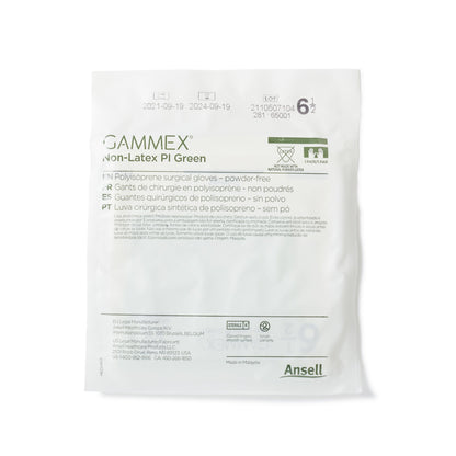 GAMMEX® Non-Latex PI Green Surgical Glove Size 6.5 Sterile Polyisoprene Standard Cuff Length Micro-Textured Light Green Chemo Tested (648142_CS)