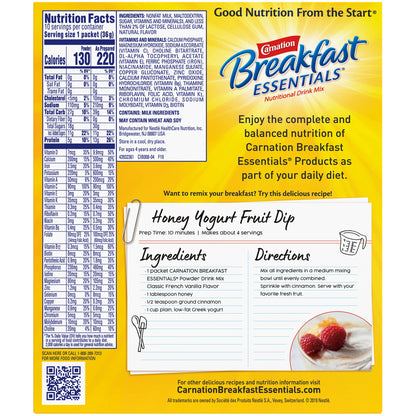 Carnation Breakfast Essentials® Oral Supplement French Vanilla Flavor Powder 1.26 oz. Individual Packet (810730_BX)