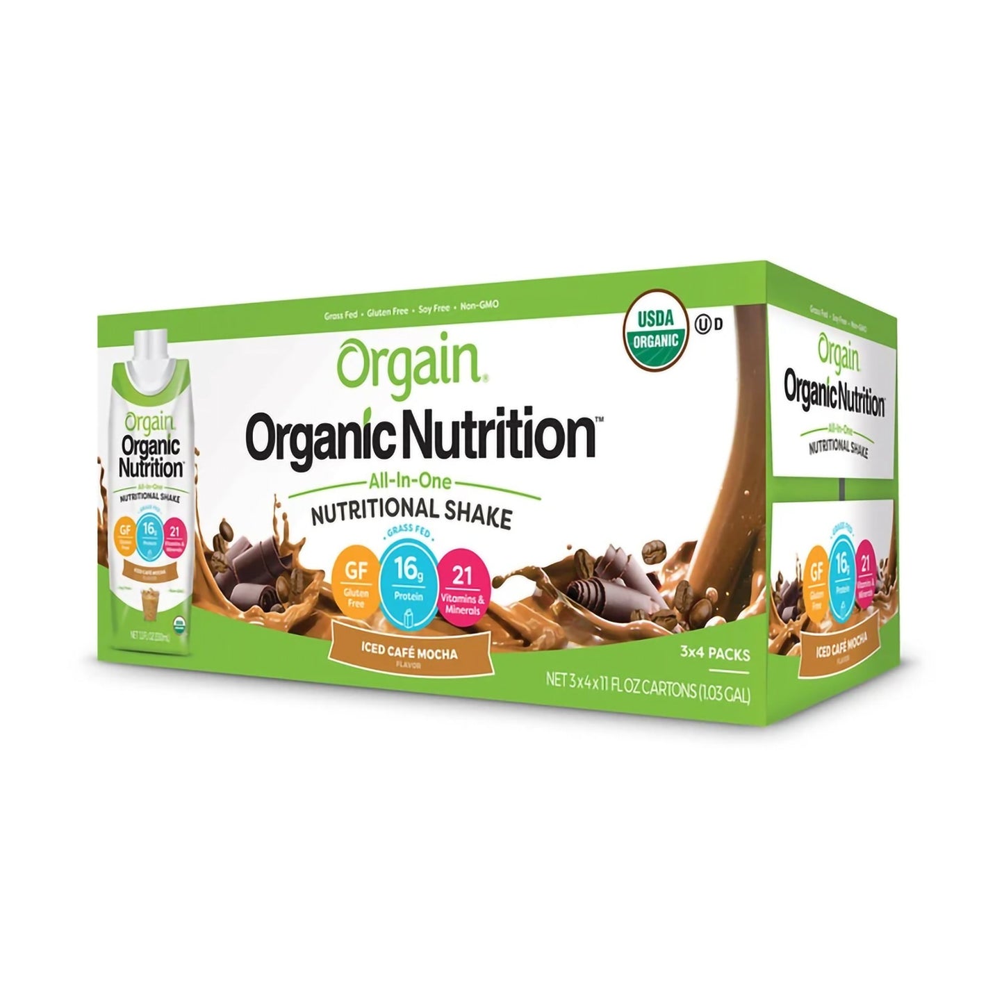 Orgain® Organic Nutritional Shake Oral Supplement Iced Café Mocha Flavor Liquid 11 oz. Carton (1026545_CS)