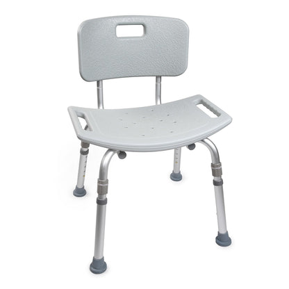 McKesson Bath Bench Without Arms Aluminum Frame Removable Backrest 19-1/4 Inch Seat Width 300 lbs. Weight Capacity (1128905_EA)