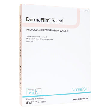 DermaFilm® Hydrocolloid Dressing Film Backing 6 X 7 Inch Sacral Hydrocolloid / Film (855205_EA)