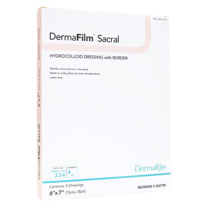 DermaFilm® Hydrocolloid Dressing Film Backing 6 X 7 Inch Sacral Hydrocolloid / Film (855205_EA)