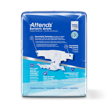 Attends® Bariatric Unisex Adult Incontinence Brief 3X-Large Disposable Heavy Absorbency (1247855_CS)