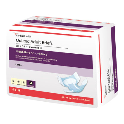 Wings™ Overnight Quilted Unisex Adult Incontinence Brief Large Disposable Heavy Absorbency (864860_BG)