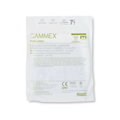 GAMMEX® Non-Latex Surgical Glove Size 7.5 Sterile Polyisoprene Standard Cuff Length Micro-Textured Green Chemo Tested (364346_BX)