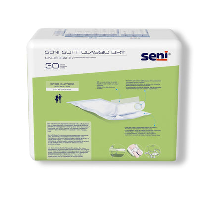 Seni® Soft Classic Dry Disposable Underpad 23 X 35 Inch Cellulose Pulp Light Absorbency (1163831_PK)
