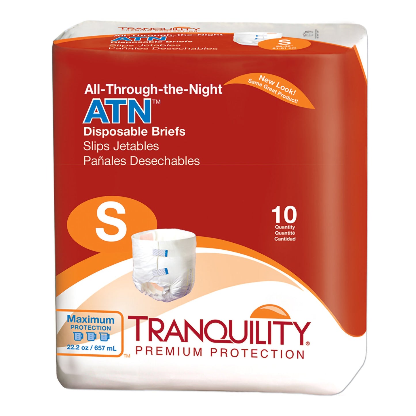 Tranquility® ATN Unisex Adult Incontinence Brief Small Disposable Heavy Absorbency (457770_BG)