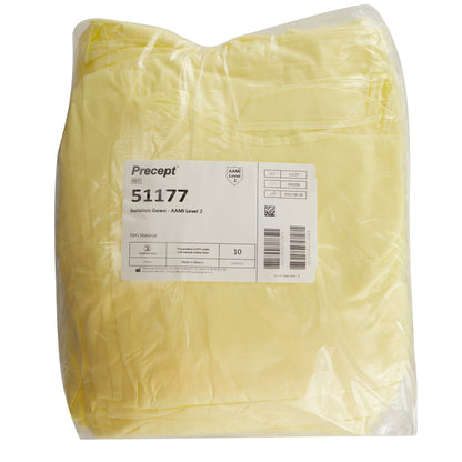 Precept® Protective Procedure Gown One Size Fits Most Yellow NonSterile AAMI Level 2 Disposable (1197109_BG)