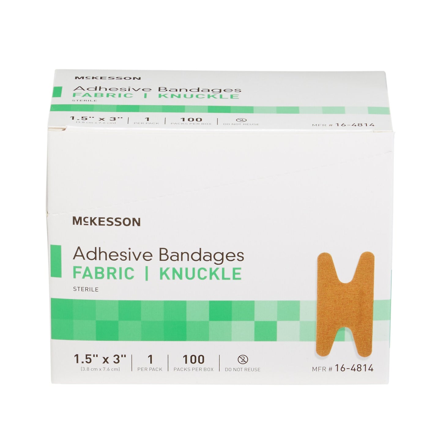 McKesson Adhesive Strip 1-1/2 X 3 Inch Fabric Knuckle Tan Sterile (466873_CS)