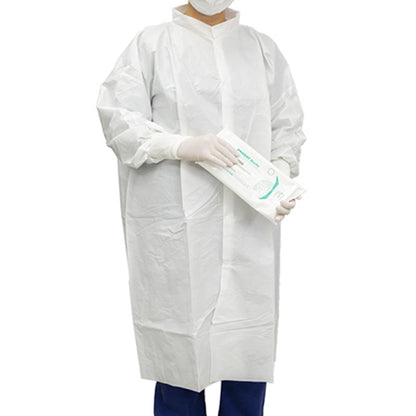 Contec® CritiGear™ Cleanroom Lab Coat White Medium Knee Length Microporous Fabric Disposable (1148130_BG)