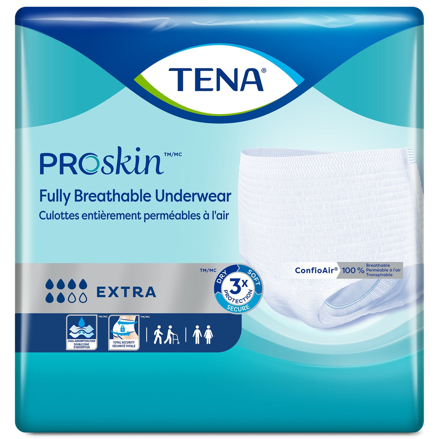 TENA® ProSkin™ Extra Unisex Adult Absorbent Underwear Pull On with Tear Away Seams Large Disposable Moderate Absorbency (978893_BG)
