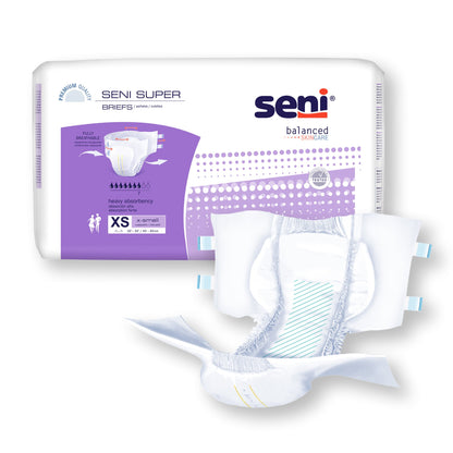 Seni® Super Unisex Adult Incontinence Brief X-Small Disposable Heavy Absorbency (1163833_CS)