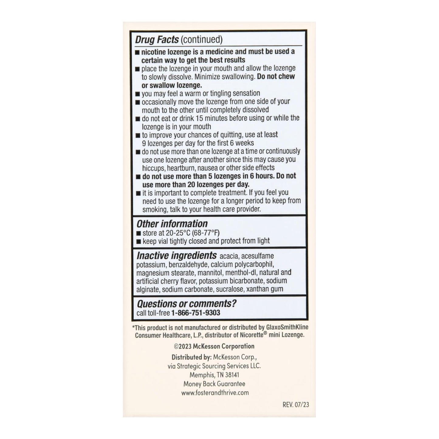 Foster & Thrive™ Stop Smoking Aid 4 mg Strength Lozenge (1238915_PK)