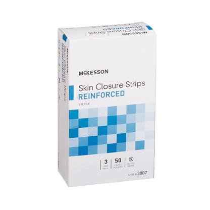 McKesson Skin Closure Strip 1/4 X 3 Inch Nonwoven Material Reinforced Strip White (876306_PK)