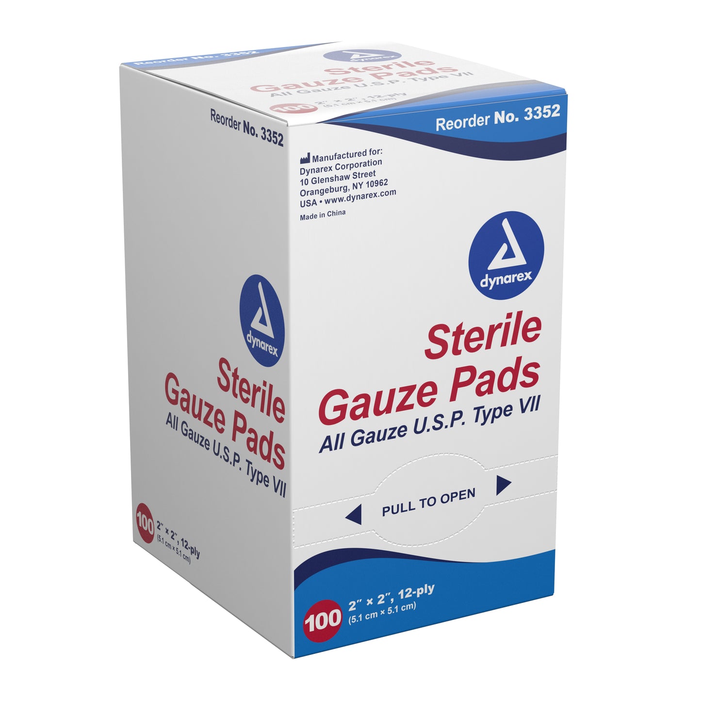 Dynarex® Gauze Sponge 2 X 2 Inch 12-Ply Sterile 1 per Pack (867178_CS)