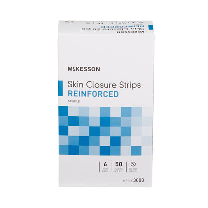McKesson Skin Closure Strip 1/4 X 1-1/2 Inch Nonwoven Material Reinforced Strip White (876307_PK)