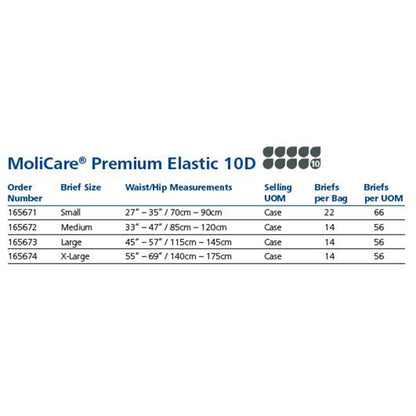 MoliCare® Premium Elastic 10D Unisex Adult Incontinence Brief Medium Disposable Heavy Absorbency (1153086_PK)
