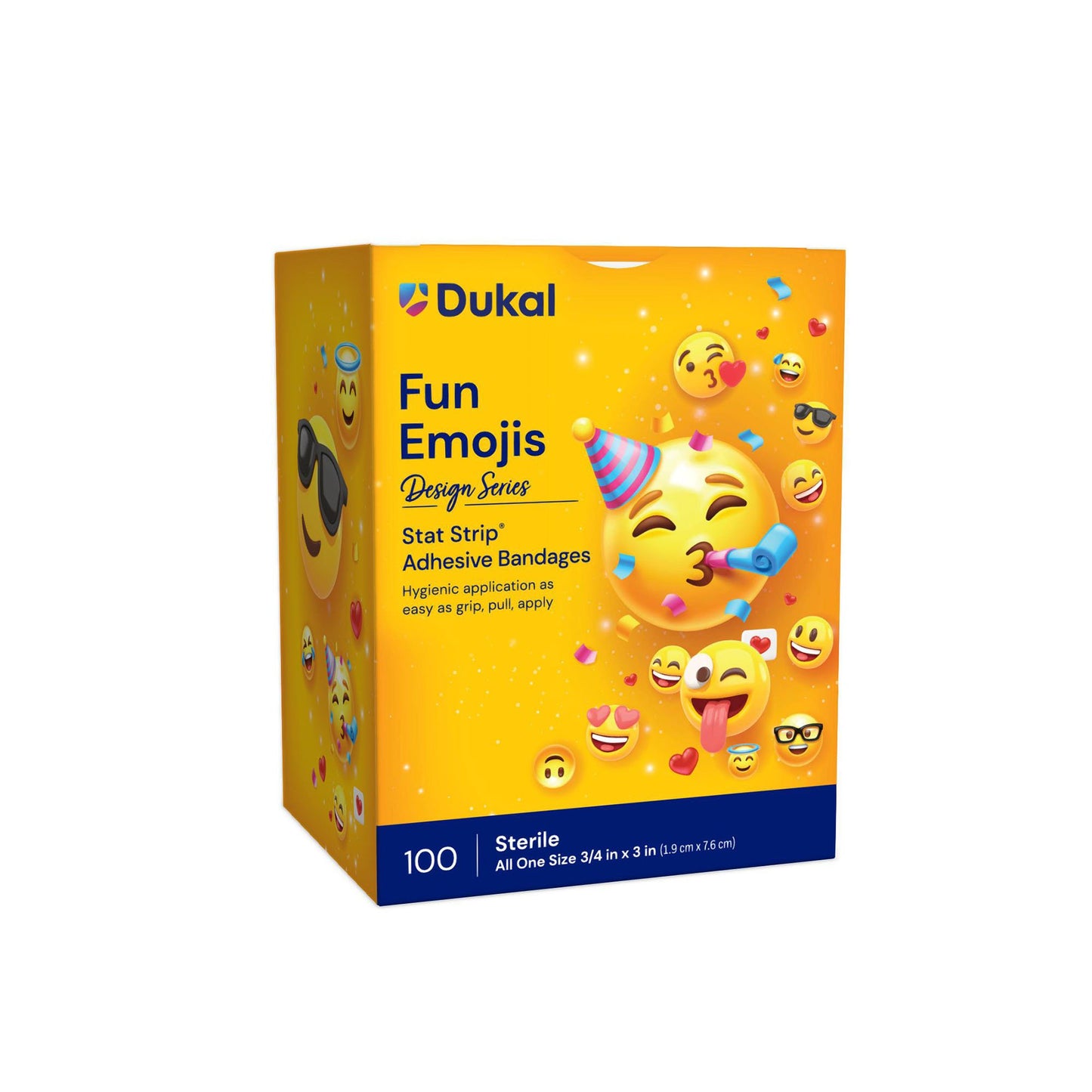 Designer Series with Stat Strip® Technology Adhesive Strip 3/4 X 3 Inch Plastic Rectangle Kid Design (Emoji Fun) Sterile (1052945_BX)
