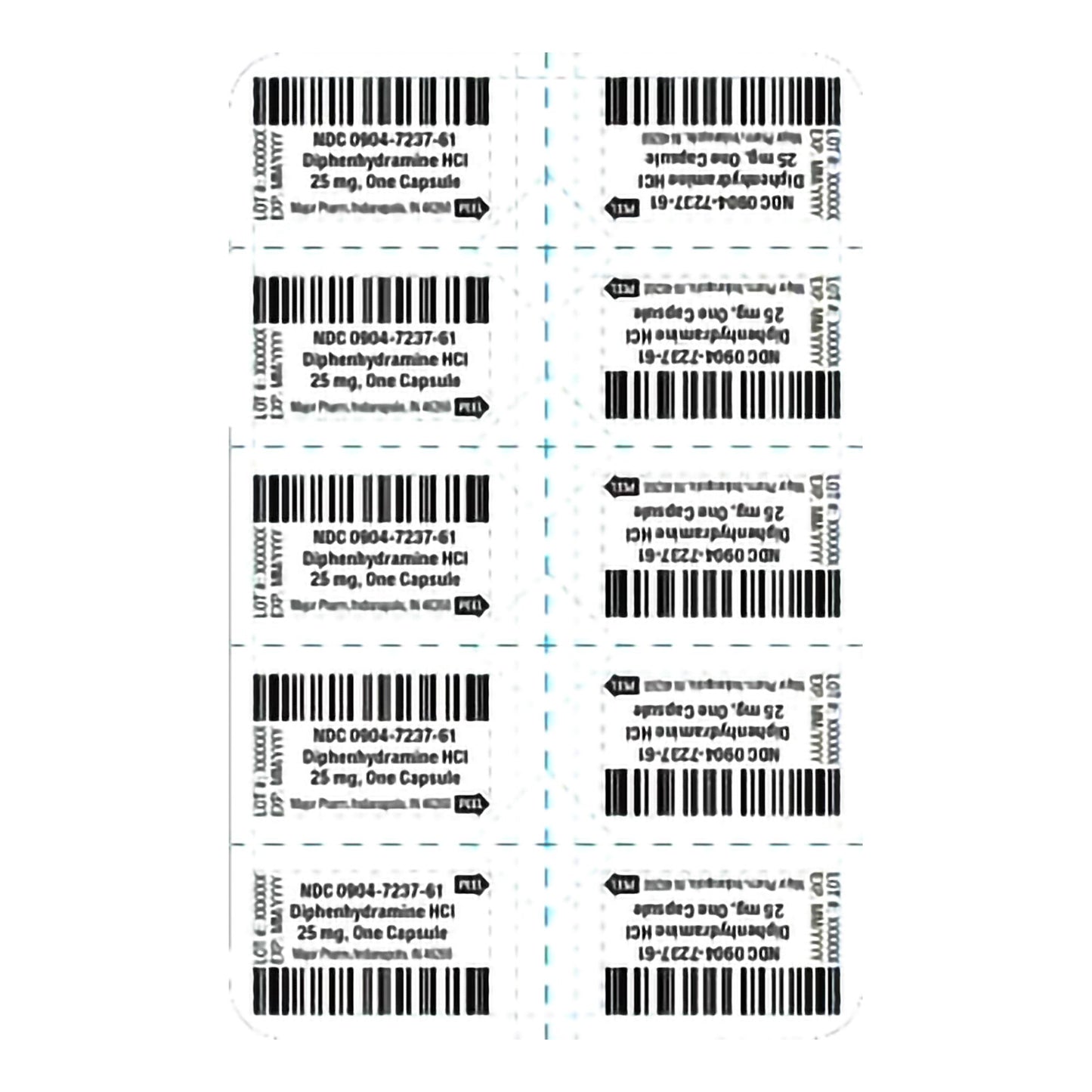 Major Pharmaceuticals Allergy Relief 25 mg Strength Capsule 100 Per Box (1224644_BX)