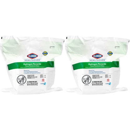 Clorox Healthcare® Surface Disinfectant Cleaner Premoistened Hydrogen Peroxide Based Manual Pull Wipe 185 Count Pouch Unscented NonSterile (800194_CT)