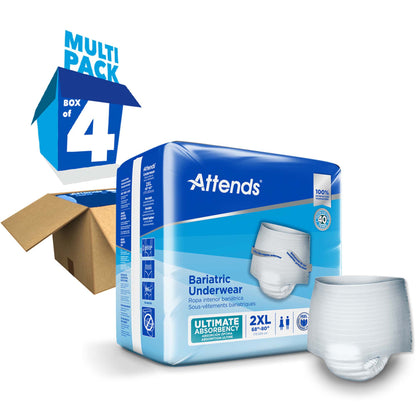 Attends® Bariatric Unisex Adult Absorbent Underwear Pull On with Tear Away Seams 2X-Large Disposable Heavy Absorbency (950228_CS)