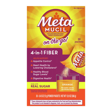 Metamucil® Fiber Supplement Orange Flavor Powder 30 per Box 3.4 Gram Strength Psyllium Husk (529815_BX)