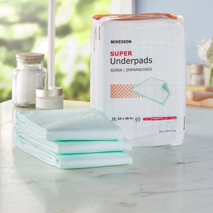 McKesson Super Disposable Underpad 23 X 36 Inch Fluff / Polymer Moderate Absorbency (724035_CS)