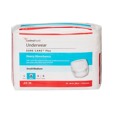 Sure Care™ Plus Unisex Adult Absorbent Underwear Pull On with Tear Away Seams Medium Disposable Heavy Absorbency (829959_CS)