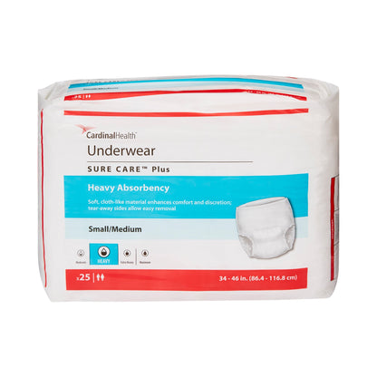 Sure Care™ Plus Unisex Adult Absorbent Underwear Pull On with Tear Away Seams Medium Disposable Heavy Absorbency (829959_BG)