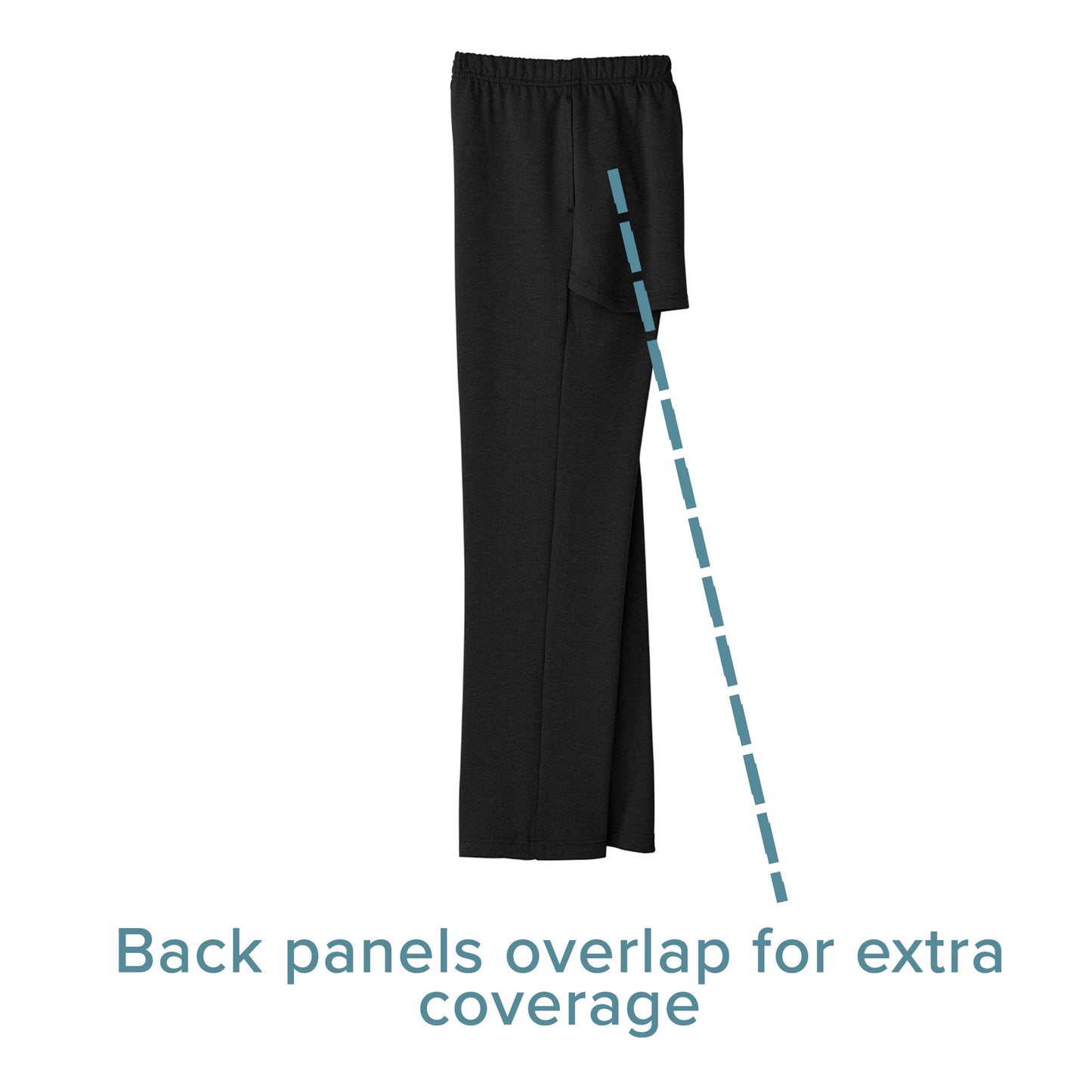 Silverts® Adaptive Pants Back Overlap 3X-Large Black Female (1219553_EA)