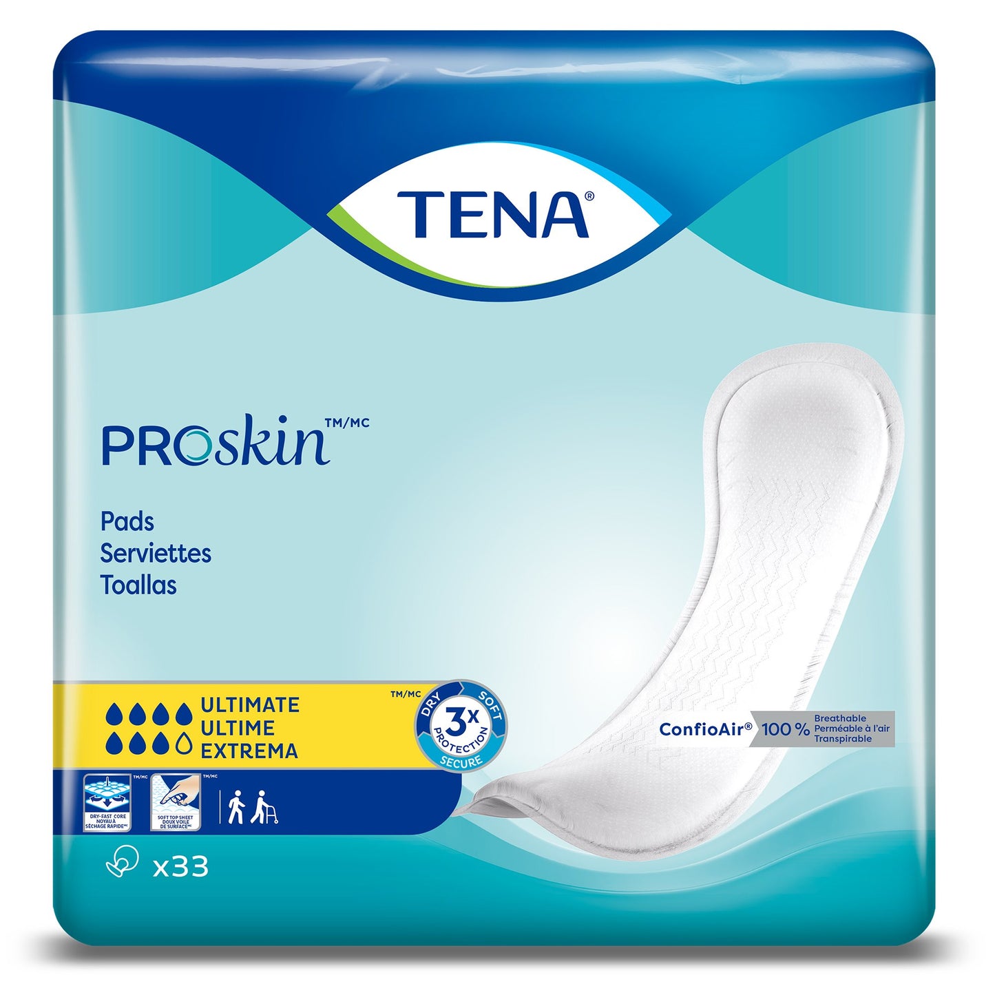 TENA ProSkin™ Ultimate Bladder Control Pad 16 Inch Length Heavy Absorbency Dry-Fast Core™ One Size Fits Most (1038754_BG)