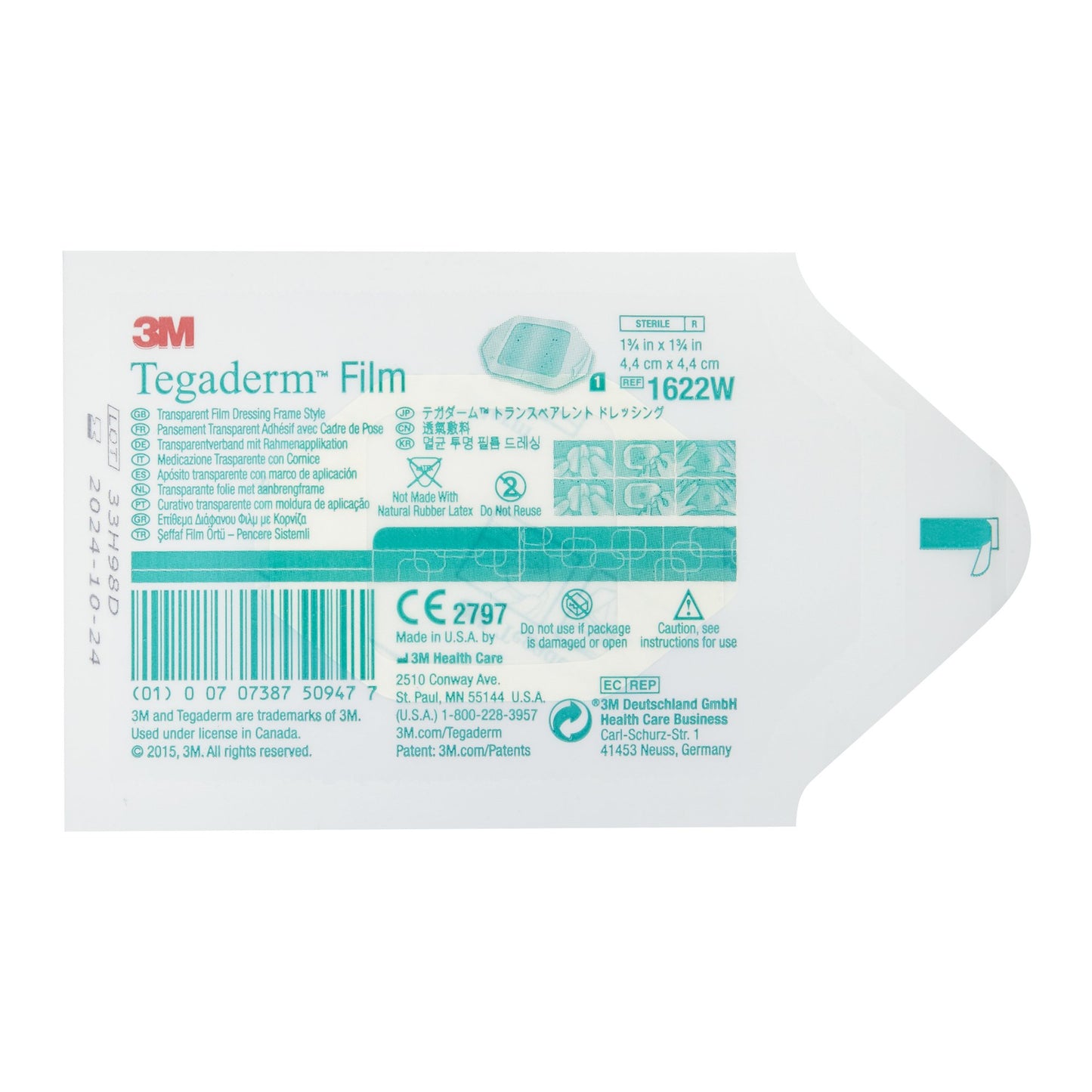 3M™ Tegaderm™ Transparent Film Dressing 1-3/4 X 1-3/4 Inch Frame Style Delivery Rectangle Sterile (264435_BX)