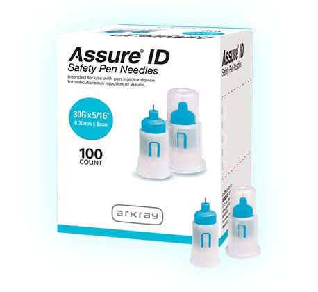 Assure® ID Safety Insulin Pen Needle 30 Gauge 8 mm Length Automatic Safety Without Back-End Shield (1114542_CS)