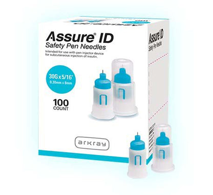 Assure® ID Safety Insulin Pen Needle 30 Gauge 8 mm Length Automatic Safety Without Back-End Shield (1114542_CS)