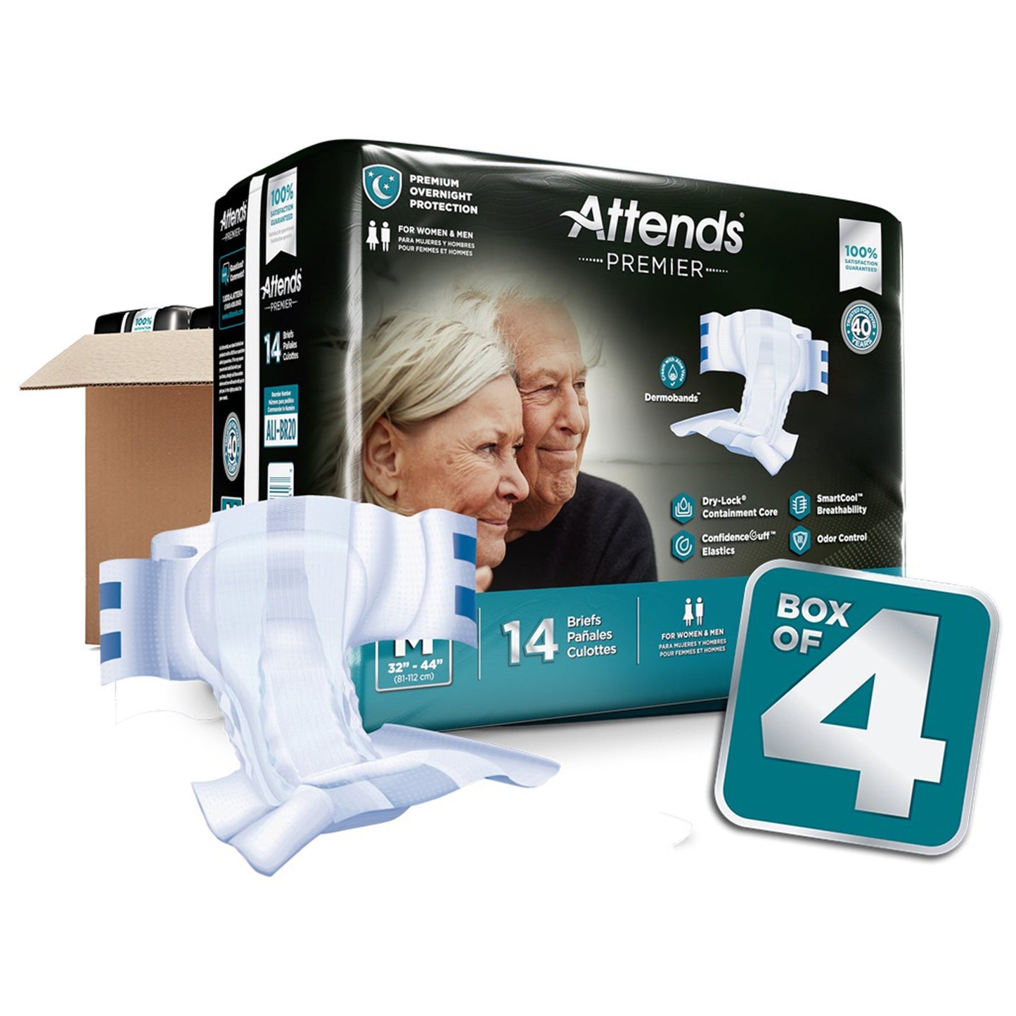 Attends® Premier Unisex Adult Incontinence Brief Medium Disposable Heavy Absorbency (1128073_BG)