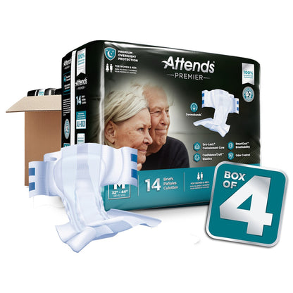 Attends® Premier Unisex Adult Incontinence Brief Medium Disposable Heavy Absorbency (1128073_CS)