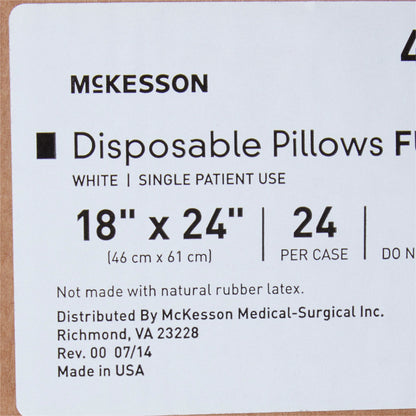 McKesson Bed Pillow 18 X 24 Inch White Single Patient Use (939589_CS)